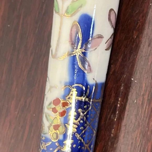 Cobalt blue Enamel Floral Charcuterie Fork & Spatula‎ Sheffield England - Picture 8 of 9